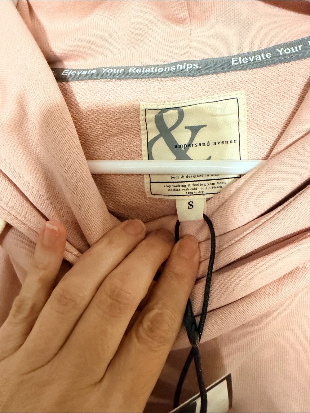 AMPERSAND AVE Light Pink Cowl-Neck Pullover Hoodie - Picture 2 of 3
